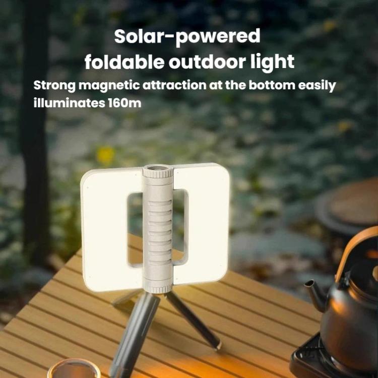 WHASHANG WS-HD52 Luce solare portatile pieghevole con indicatore di batteria, dimmerabile a più livelli, lanterna da campeggio