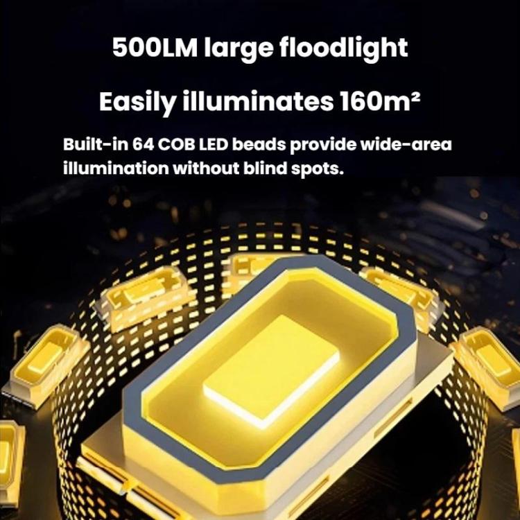 WHASHANG WS-HD52 Luce solare portatile pieghevole con indicatore di batteria, dimmerabile a più livelli, lanterna da campeggio