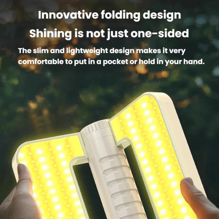 WHASHANG WS-HD52 Luce solare portatile pieghevole con indicatore di batteria, dimmerabile a più livelli, lanterna da campeggio