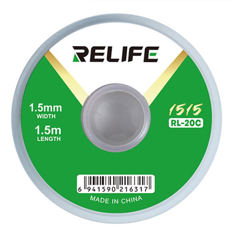 RELIFE RL-20C Nastro adesivo per la rimozione della saldatura da circuiti stampati, resistente alla corrosione., 1.5mm x 1.5m, 2mm x 1.5m, 2.5mm x 1.5m, 3mm x 1.5m, 3.5mm x 1.5m
