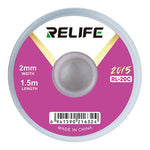 RELIFE RL-20C Nastro adesivo per la rimozione della saldatura da circuiti stampati, resistente alla corrosione., 1.5mm x 1.5m, 2mm x 1.5m, 2.5mm x 1.5m, 3mm x 1.5m, 3.5mm x 1.5m