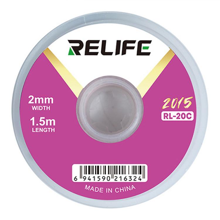 RELIFE RL-20C Nastro adesivo per la rimozione della saldatura da circuiti stampati, resistente alla corrosione., 1.5mm x 1.5m, 2mm x 1.5m, 2.5mm x 1.5m, 3mm x 1.5m, 3.5mm x 1.5m