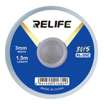 RELIFE RL-20C Nastro adesivo per la rimozione della saldatura da circuiti stampati, resistente alla corrosione., 1.5mm x 1.5m, 2mm x 1.5m, 2.5mm x 1.5m, 3mm x 1.5m, 3.5mm x 1.5m