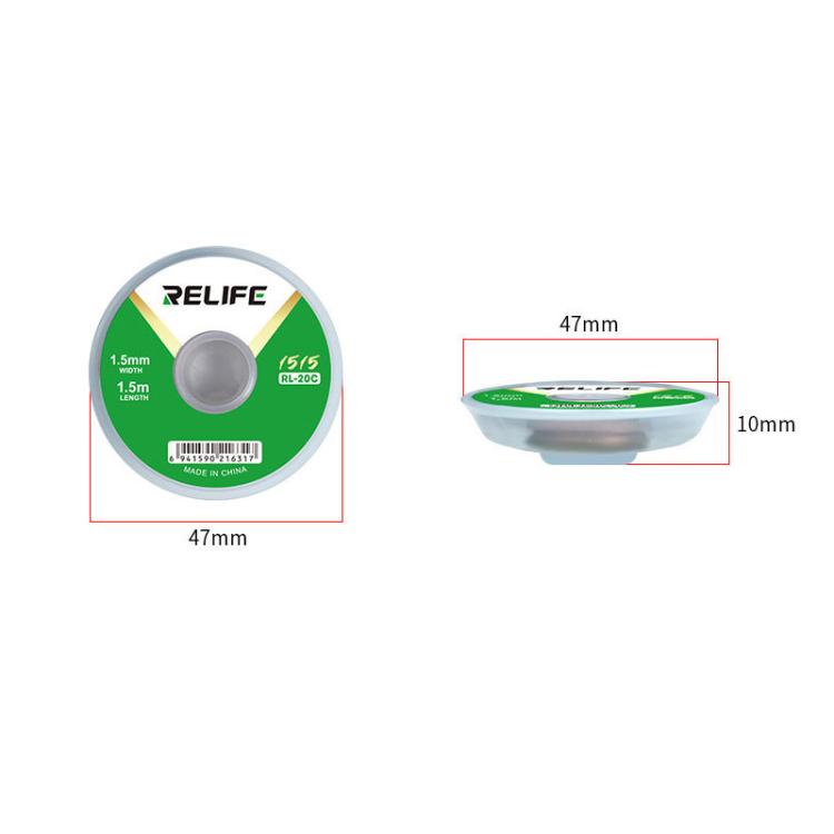 RELIFE RL-20C Nastro adesivo per la rimozione della saldatura da circuiti stampati, resistente alla corrosione., 1.5mm x 1.5m, 2mm x 1.5m, 2.5mm x 1.5m, 3mm x 1.5m, 3.5mm x 1.5m