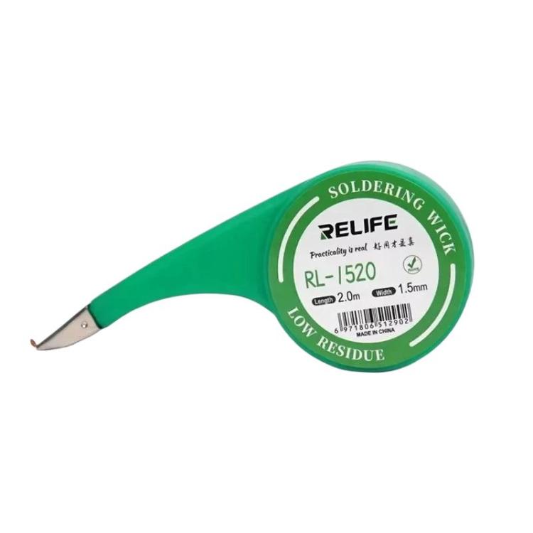 Nastro per la rimozione di saldature potente, a basso residuo e senza necessità di pulizia, ideale per riparazioni e saldature., RELIFE 1.5mm x 2m, RELIFE 2mm x 2m, RELIFE 2.5mm x 2m, RELIFE 3mm x 2m, RELIFE 3.5mm x 2m
