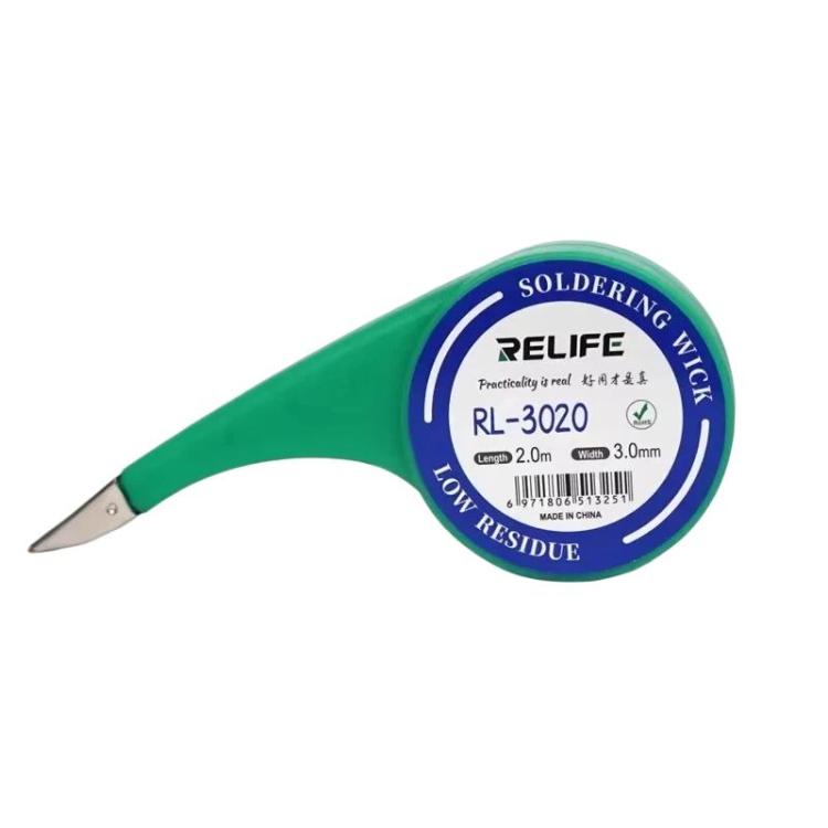 Nastro per la rimozione di saldature potente, a basso residuo e senza necessità di pulizia, ideale per riparazioni e saldature., RELIFE 1.5mm x 2m, RELIFE 2mm x 2m, RELIFE 2.5mm x 2m, RELIFE 3mm x 2m, RELIFE 3.5mm x 2m
