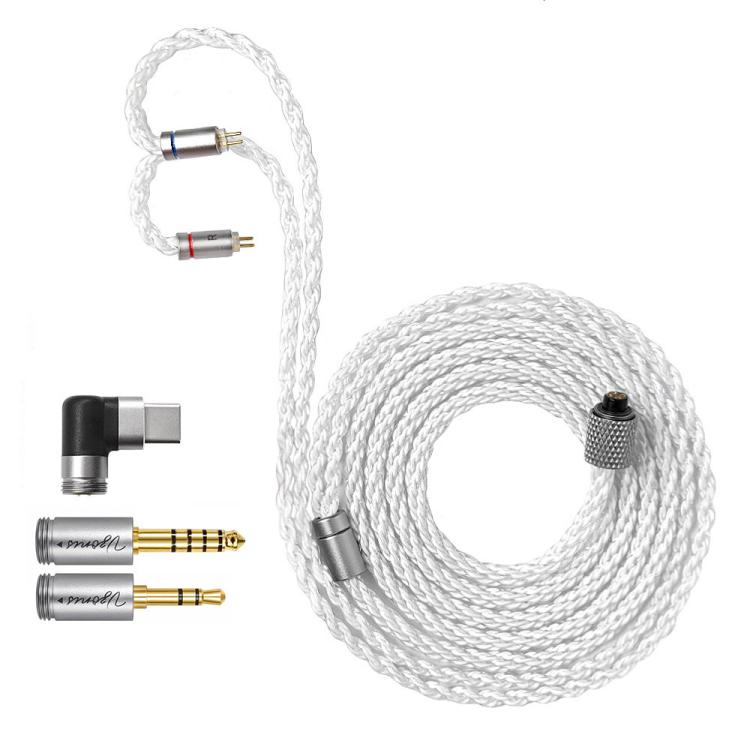 Cavo per cuffie a doppio connettore migliorato con rame monocristallino, lunghezza: 1,2 m, 3.5mm+4.4mm, 3.5mm+4.4mm+Type-C