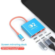 Docking station 3 in 1 da Type-C a USB 3.0 + HDMI + Type-C, HDR, portatile, multifunzione, per schermi di grandi dimensioni., For Nintendo Switch 2
