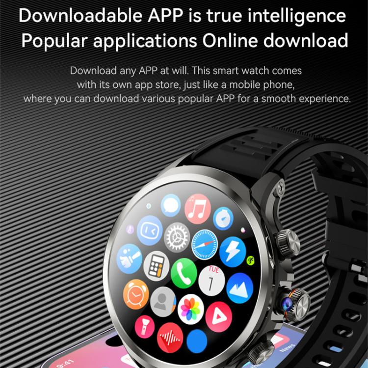 Smartwatch 5G con slot per SIM globale e fotocamera rotante per chiamate e foto.