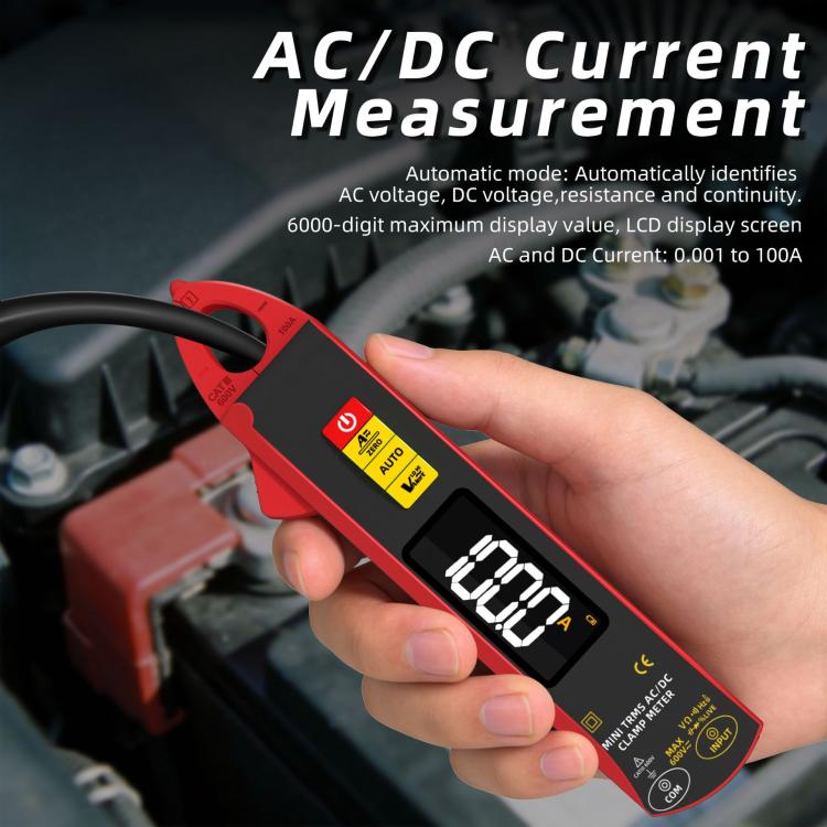 Pinza amperometrica intelligente ad alta precisione AC/DC 100A con 6000 conteggi, UX1