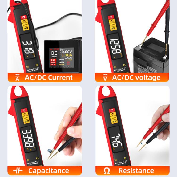 Pinza amperometrica intelligente ad alta precisione AC/DC 100A con 6000 conteggi, UX1