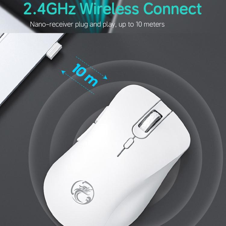 Mouse da gioco wireless iMICE E-2310 a 6 pulsanti per ufficio e casa, con frequenza di 2,4 GHz.