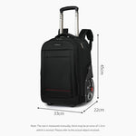 Zaino trolley da cabina da 20 pollici, grande capacità, impermeabile, in tessuto Oxford, con ruote e lucchetto TSA.