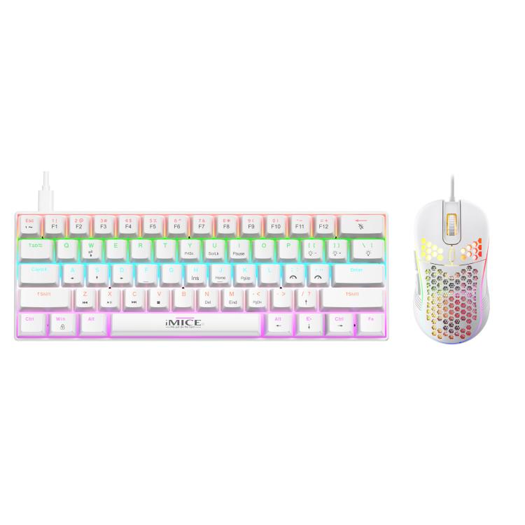 Set tastiera e mouse da gioco meccanico cablato iMICE MK-X30 con illuminazione RGB personalizzabile e cavo da 1,5 m.