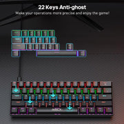 Set tastiera e mouse da gioco meccanico cablato iMICE MK-X30 con illuminazione RGB personalizzabile e cavo da 1,5 m.