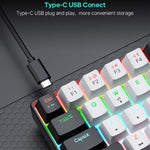 Set tastiera e mouse da gioco meccanico cablato iMICE MK-X30 con illuminazione RGB personalizzabile e cavo da 1,5 m.