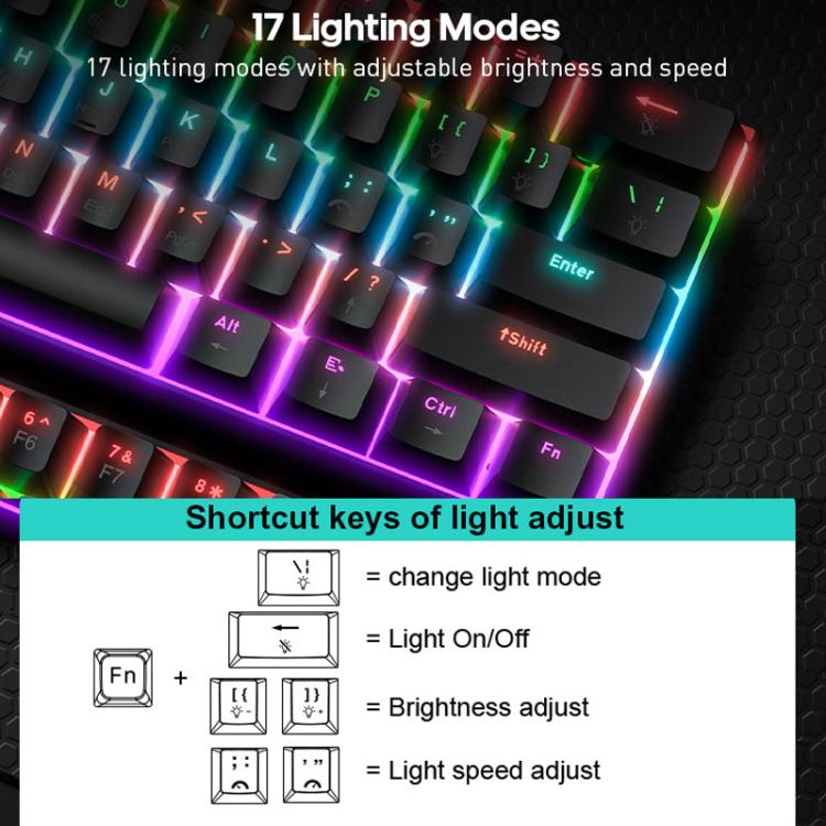 Set tastiera e mouse da gioco meccanico cablato iMICE MK-X30 con illuminazione RGB personalizzabile e cavo da 1,5 m.