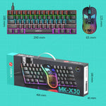 Set tastiera e mouse da gioco meccanico cablato iMICE MK-X30 con illuminazione RGB personalizzabile e cavo da 1,5 m.