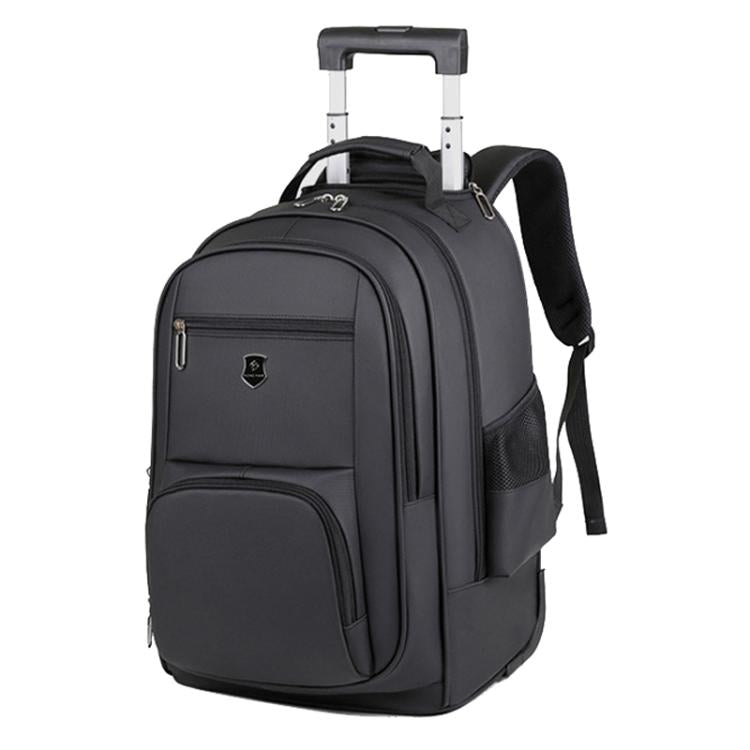 Zaino con ruote di grande capacità per uomo, trolley da cabina, zaino per laptop con spallacci a scomparsa