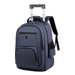 Zaino con ruote di grande capacità per uomo, trolley da cabina, zaino per laptop con spallacci a scomparsa