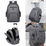 Zaino con ruote di grande capacità per uomo, trolley da cabina, zaino per laptop con spallacci a scomparsa