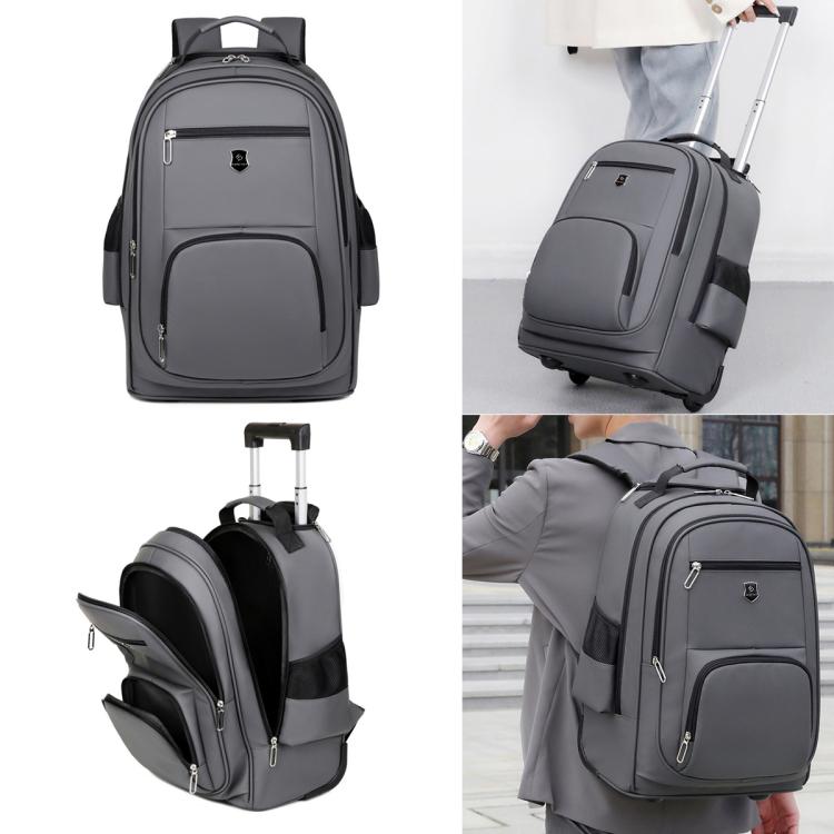 Zaino con ruote di grande capacità per uomo, trolley da cabina, zaino per laptop con spallacci a scomparsa