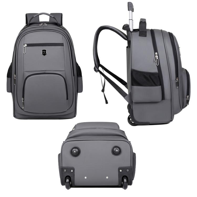Zaino con ruote di grande capacità per uomo, trolley da cabina, zaino per laptop con spallacci a scomparsa