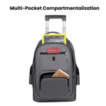 Zaino con ruote di grande capacità per uomo, trolley da cabina, zaino per laptop con spallacci a scomparsa