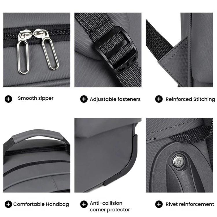 Zaino con ruote di grande capacità per uomo, trolley da cabina, zaino per laptop con spallacci a scomparsa