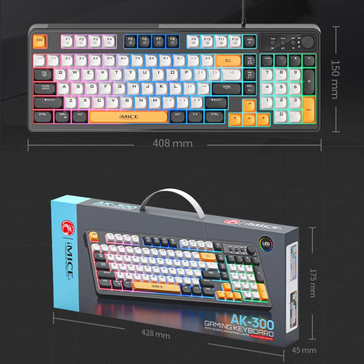 Tastiera da gioco cablata iMICE AK-300 99 tasti RGB