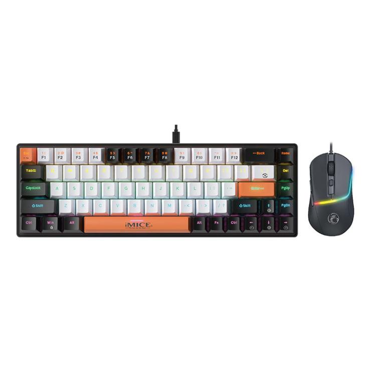 iMICE MK-X20 Tastiera e mouse meccanici da gioco cablati con illuminazione RGB regolabile