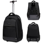Zaino trolley FUGUILAI con ruote e cinghie a scomparsa, lucchetto TSA e maniglia telescopica a 2 posizioni, ideale per viaggi di lavoro., 8800A  Black, 8800A Deep Blue, 8800A Light Gray