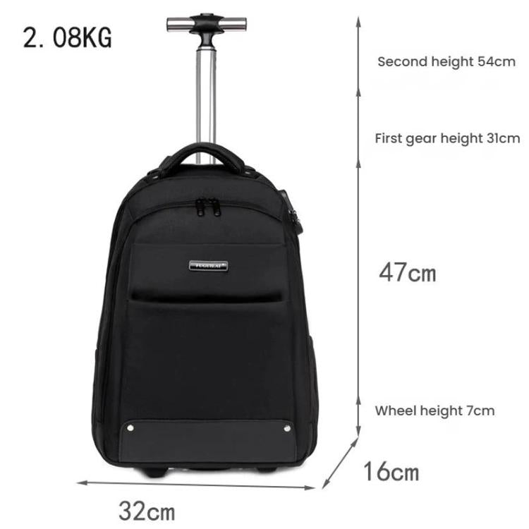 Zaino trolley FUGUILAI con ruote e cinghie a scomparsa, lucchetto TSA e maniglia telescopica a 2 posizioni, ideale per viaggi di lavoro., 8800A  Black, 8800A Deep Blue, 8800A Light Gray