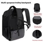 Zaino trolley FUGUILAI con ruote e cinghie a scomparsa, lucchetto TSA e maniglia telescopica a 2 posizioni, ideale per viaggi di lavoro., 8800A  Black, 8800A Deep Blue, 8800A Light Gray