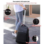 Zaino trolley FUGUILAI con ruote e cinghie a scomparsa, lucchetto TSA e maniglia telescopica a 2 posizioni, ideale per viaggi di lavoro., 8800A  Black, 8800A Deep Blue, 8800A Light Gray