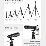 Kit obiettivo teleobiettivo APEXEL TeleCular 50x per smartphone con treppiede a testa a sfera a 360 gradi e messa a fuoco interna., APL-T50X
