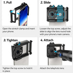 Kit obiettivo teleobiettivo APEXEL TeleCular 50x per smartphone con treppiede a testa a sfera a 360 gradi e messa a fuoco interna., APL-T50X