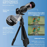 Kit obiettivo teleobiettivo APEXEL TeleCular 50x per smartphone con treppiede a testa a sfera a 360 gradi e messa a fuoco interna., APL-T50X