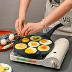 Padella antiaderente per hamburger da 7 tazze, padella per uova a fondo piatto per uso domestico, Smooth Finish Gas, Waffle Gas, Smooth Finish General, Waffle General