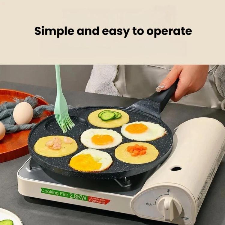 Padella antiaderente per hamburger da 7 tazze, padella per uova a fondo piatto per uso domestico, Smooth Finish Gas, Waffle Gas, Smooth Finish General, Waffle General