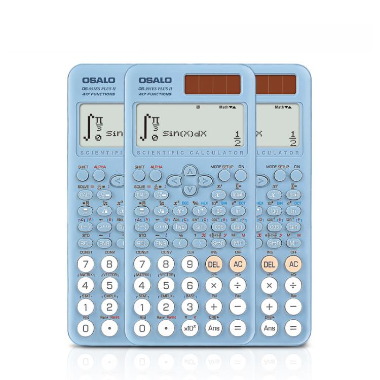 Calcolatrice scientifica OSALO OS-991ES PLUS II con 417 funzioni, alimentazione solare, ampio display, da tavolo.