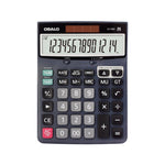 Calcolatrice di controllo e correzione OSALO DJ-140D a 14 cifre con revisione in 112 passaggi, alimentata a energia solare, ideale per ufficio, contabilità e finanza., DJ-140D