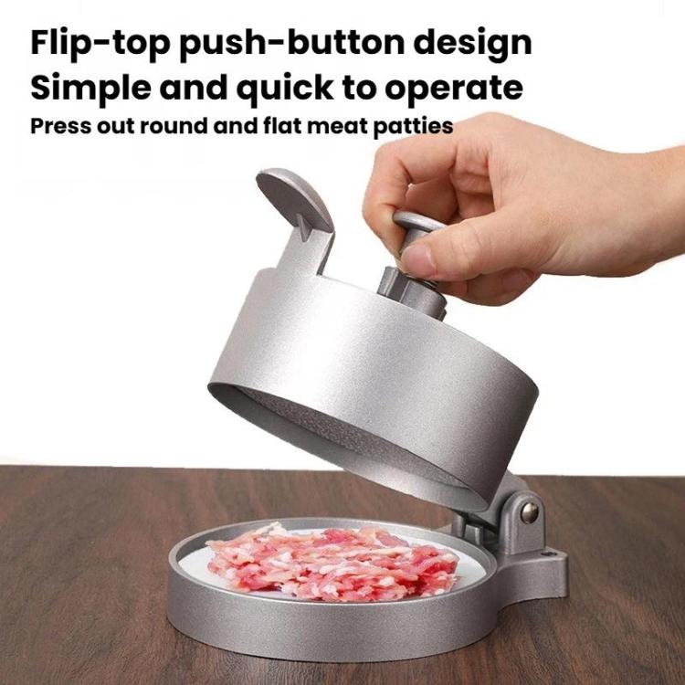 Pressa per carne rotonda manuale portatile per uso domestico, stampo per hamburger da cucina, Flip Cover, Spring
