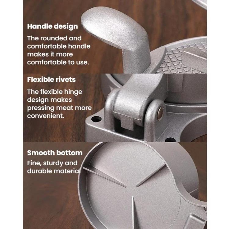 Pressa per carne rotonda manuale portatile per uso domestico, stampo per hamburger da cucina, Flip Cover, Spring