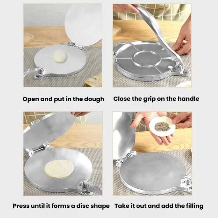 Pressa manuale in lega di alluminio per impastare, stampo rotondo per ravioli e pasta sfoglia., Large Black, Small Black, Large Silver, Small Silver