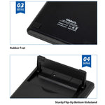 Calcolatrice fiscale OSALO A-1T con display a 12 cifre, supporto ribaltabile e doppia alimentazione solare/a batteria a bottone., A-1T