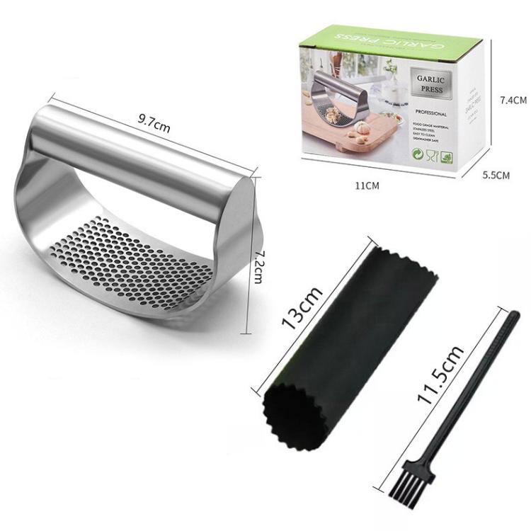 Spremiaglio curvo in acciaio inossidabile, schiaccia aglio da cucina, LsCook PHZ90C 3pcs /Set 1.8cm Thick