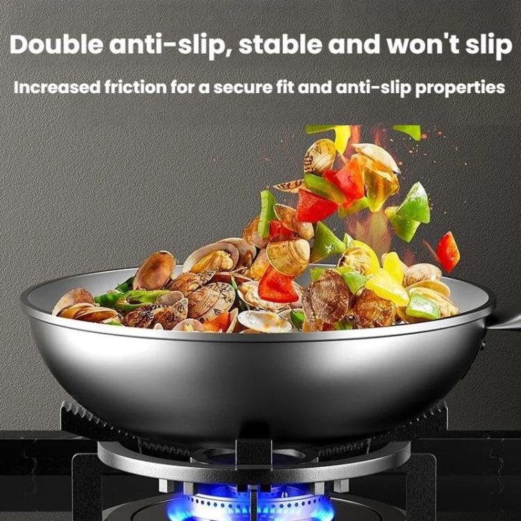 Griglia universale antiscivolo in acciaio fuso per wok e pentolini, supporto per fornelli da cucina., Universal Woks Rack