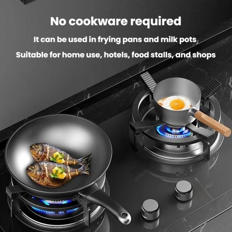 Griglia universale antiscivolo in acciaio fuso per wok e pentolini, supporto per fornelli da cucina., Universal Woks Rack