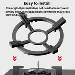 Griglia universale antiscivolo in acciaio fuso per wok e pentolini, supporto per fornelli da cucina., Universal Woks Rack